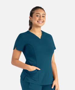 Womens Curved V-Neck Top 20302
