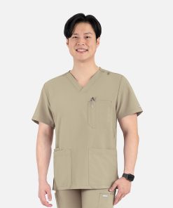 Mens 4 Pocket Banded V-Neck Top 5802