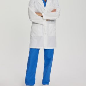 Landau Essentials Relaxed Fit 5-Pkt 4-Button Full-Length Lab Coat for Men 3124